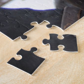 Puzzle 2 Chevaux mâchant sur une clôture neigeuse (Côté)