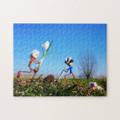 Puzzle 2 Fubby qui plantent une sphère de crocus. (Horizontal)