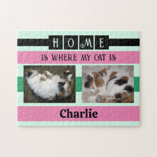 Puzzle 2 photo maison est chat ou chien ajouter nom noir