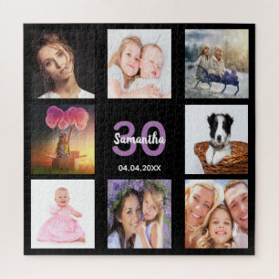 Puzzle 30e anniversaire 30 photo collage noir femme