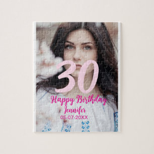 Puzzle 30e anniversaire ajouter nom date année photo blan