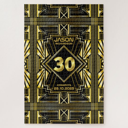 Puzzle 30e anniversaire Art Déco Gold Black Great Gatsby (Vertical)