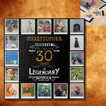 Puzzle 30e anniversaire Black Gold Photo Collage<br><div class="desc">Un élégant puzzle vintage personnalisé de 30e anniversaire qui est facile à customiser mais difficile à compléter pour cette occasion spéciale anniversaire. Créez votre propre puzzle photo unique pour un cadeau spécial de 30e anniversaire. Avec 16 photos personnalisées, le puzzle photo peut être personnalisé avec le nom et tout âge....</div>