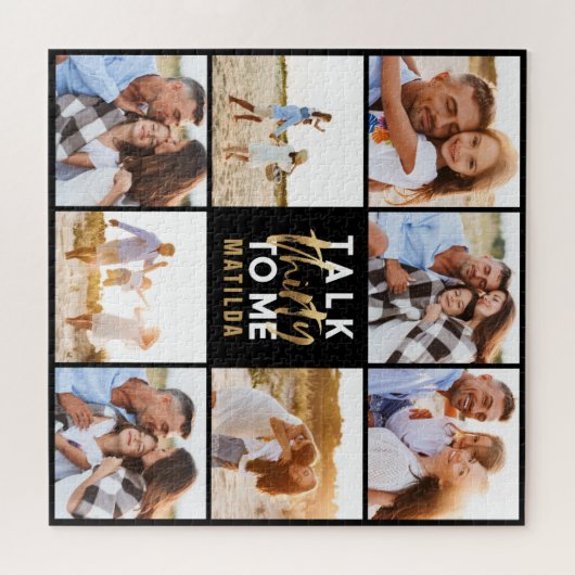 Puzzle 30e anniversaire moderne multi photo script or (Horizontal)