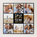Puzzle 30e anniversaire moderne multi photo script or<br><div class="desc">Célébrez votre 30e anniversaire dans le style avec ce script d'effet noir blanc et or 30e anniversaire. Un design moderne avec texte de script et graphismes en gras. Modifiez la couleur pour la customiser. Partie d'une collection.</div>