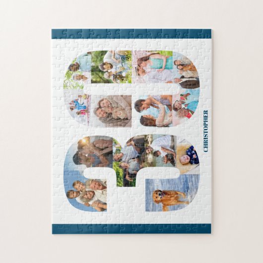 Puzzle 30e anniversaire Photo Collage Numéro 30 Keepsaké (Vertical)