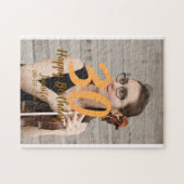 Puzzle 30th birthday add name date year white photo (Horizontal)