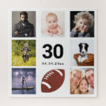 Puzzle 30th birthday photo collage white man guy<br><div class="desc">A gift for a young man's 30th birthday,  celebrating his life with a collage of 8 of your photos.  Templates for age 30 and a date.  Date of birth or the date of the anniversary.  Black colored letters.  White background.</div>