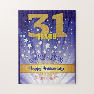 Puzzle 31e anniversaire de rétablissement chiffre gras