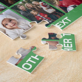 Puzzle 32 Collage de photos - Moderne Vert avec Texte (Côté)