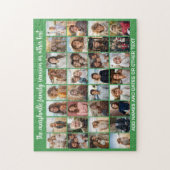 Puzzle 32 Collage de photos - Moderne Vert avec Texte (Vertical)