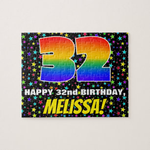 Puzzle 32e anniversaire — Motif de terrain amusant, color