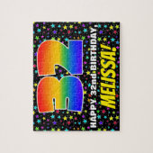 Puzzle 32e anniversaire — Motif de terrain amusant, color (Vertical)