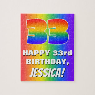 Puzzle 33e anniversaire : coloré, amusant Motif arc-en-ci