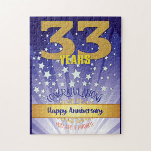 Puzzle 33e anniversaire de rétablissement chiffre gras