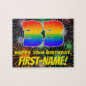 Puzzle 33e anniversaire : Feu d'artifice festif amusant e (Horizontal)