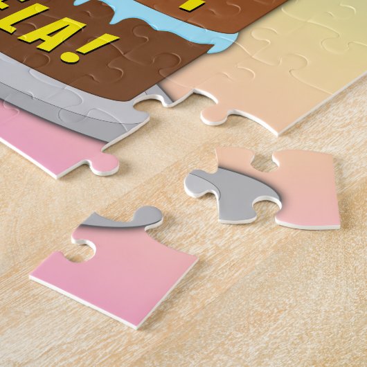 Puzzle 33e anniversaire : Fun Cake and Candles + Nom pers (Côté)