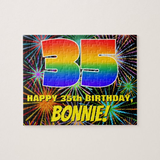 Puzzle 35e anniversaire : Feu d'artifice festif amusant e (Horizontal)