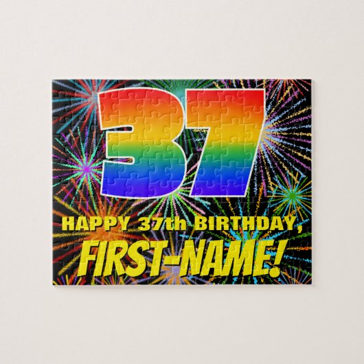 Puzzle 37e anniversaire : Feu d'artifice festif amusant e (Horizontal)