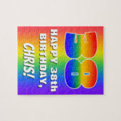 Puzzle 38e anniversaire : coloré, amusant Motif arc-en-ci (Horizontal)