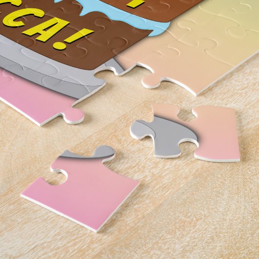 Puzzle 39e anniversaire : Fun Cake and Candles + Nom pers (Côté)