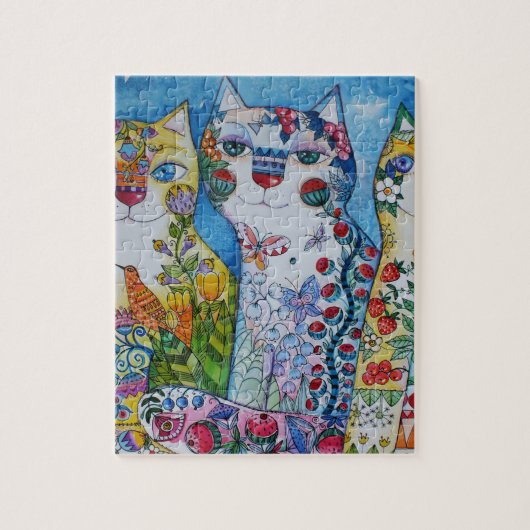 Puzzle 3 chats heureux (Vertical)