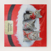 Puzzle 3 Cute Kittens Père Noël Petit Helpers (Horizontal)