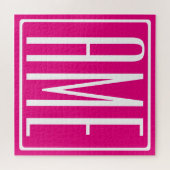 Puzzle 3 Initiales Monogramme | Blanc sur rose chaud (Horizontal)