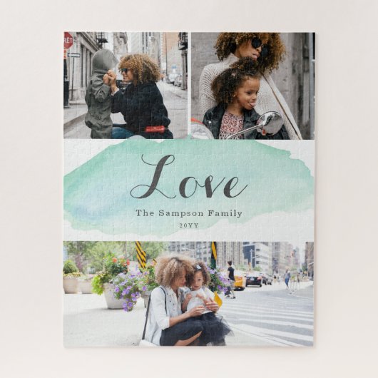 Puzzle 3 Photo Turquoise Aquarelle (Vertical)