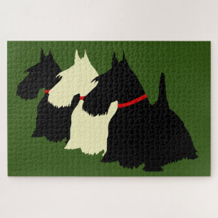 Puzzle 3 silhouette de Terrier Écossais noir /1014 pièces