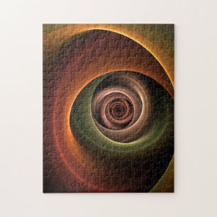 Puzzle 3D Spiral Abstract Warm Colors Modern Fractal Art