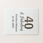 Puzzle 40 & merveilleux gris jaune calligraphie d'anniver (Horizontal)