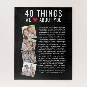 Puzzle 40 Things We Love About You 40th Birthday