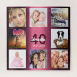 Puzzle 40e anniversaire 40 photo collage femme violet<br><div class="desc">Un cadeau pour le 40e anniversaire d'une jeune femme,  célébrant sa vie avec un collage de 8 de vos photos. Modèles pour un nom,  âge 40 et une date. Date de naissance ou date d'anniversaire. Lettres violettes foncées et blanches. Couleur arrière - plan de dégradé violet féminin et féminin.</div>