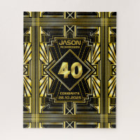 40e anniversaire Art Déco Gold Black Great Gatsby