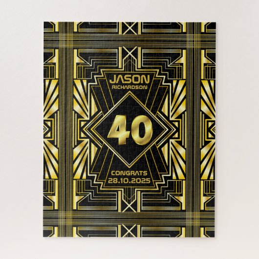 Puzzle 40e anniversaire Art Déco Gold Black Great Gatsby (Vertical)