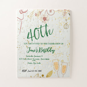 PUZZLE 40E ANNIVERSAIRE D'INVITATION
