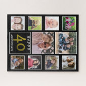 Puzzle 40e anniversaire du Mariage 10 photo Collage (Horizontal)