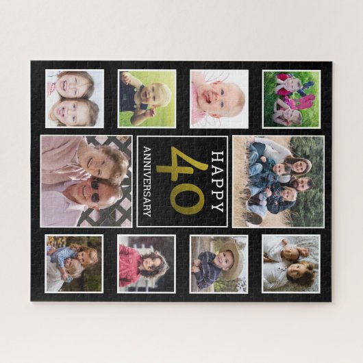 Puzzle 40e anniversaire du Mariage de Ruby 10 photo Colla (Horizontal)