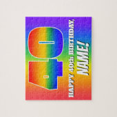 Puzzle 40e anniversaire — Motif Rainbow multicolore "40" (Vertical)