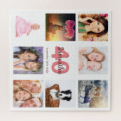Puzzle 40e anniversaire photo collage femme blanc (Horizontal)