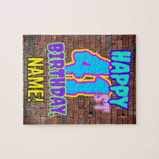 Puzzle 41e anniversaire ~ Amusant, Graffiti urbain inspir (Horizontal)