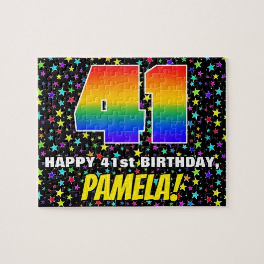 Puzzle 41e anniversaire — Amusant, Motif de terrain étoil (Horizontal)