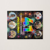 Puzzle 41e anniversaire : Arc en ciel amusant #, Nom pers (Horizontal)