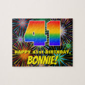 Puzzle 41e anniversaire : Feu d'artifice festif amusant e (Horizontal)