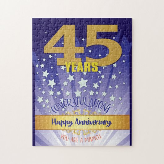 Puzzle 45 Anniversaire de la reprise Numéros Gras (Vertical)