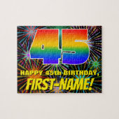 Puzzle 45e anniversaire : Feu d'artifice festif amusant e (Horizontal)