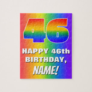 Puzzle 46e anniversaire : coloré, amusant Motif arc-en-ci
