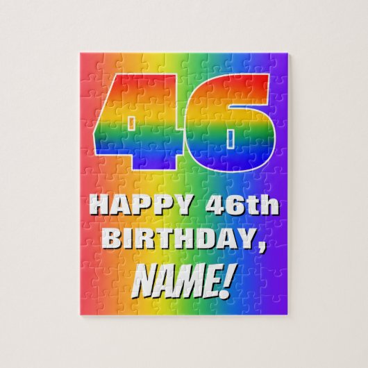 Puzzle 46e anniversaire : coloré, amusant Motif arc-en-ci (Vertical)