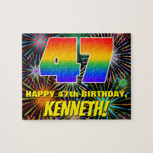 Puzzle 47e anniversaire : Feu d'artifice festif amusant e
